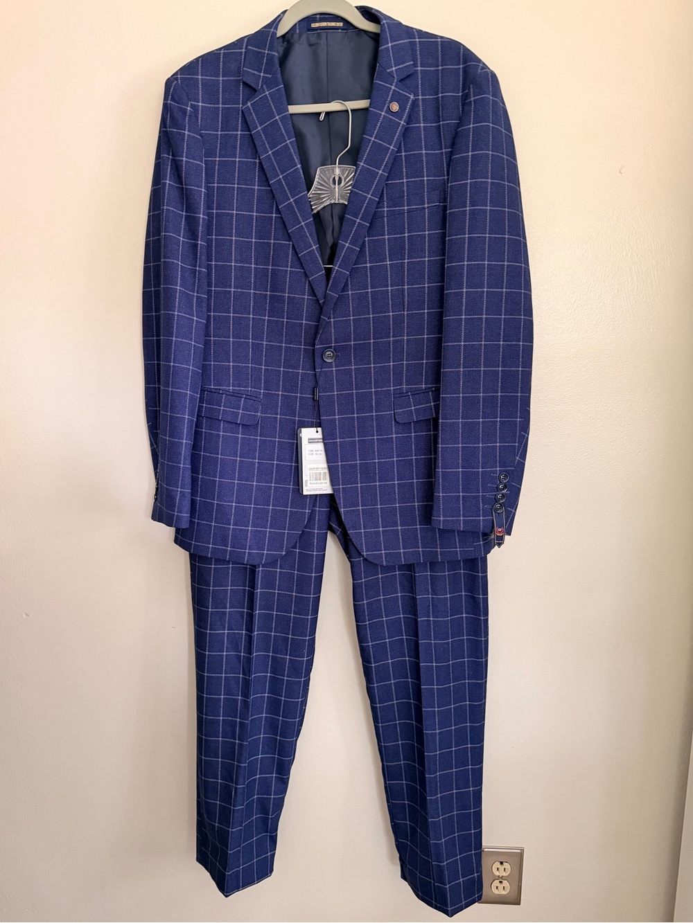 GOLDEN FASHION Trading Center 2pc Suit - Men’s Size 40 Pants (36) - NEW Blue